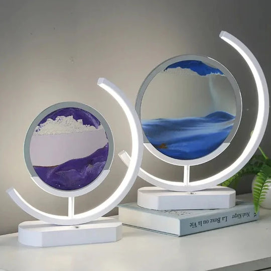 Lampe à poser avec peinture au sable en mouvement