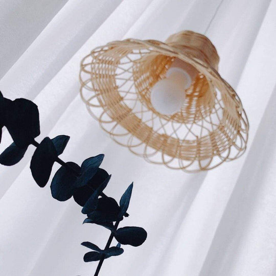 Abat-jour de Plafond en Rotin Tissé pour Intérieur 5