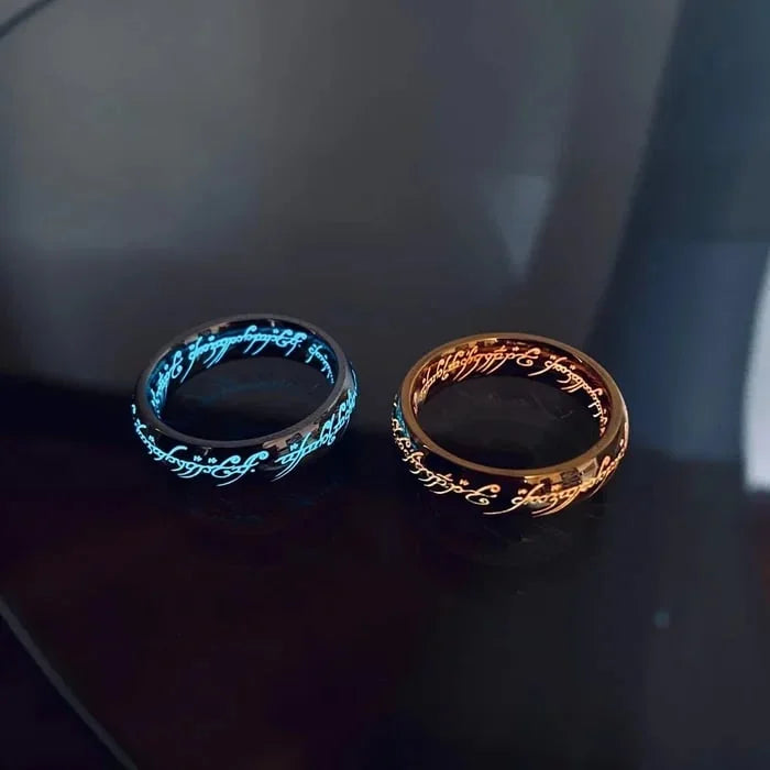 Bague Femme Lumineuse avec Inscription Runique Fantaisie 4