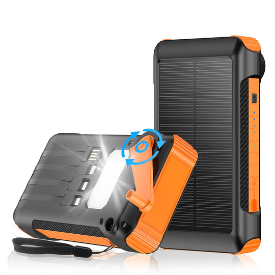 Banque d'énergie solaire portable avec lumière LED et boussole pour homme et femme 6