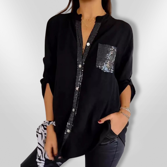 Blouse Femme Chic Côtier avec Détails en Sequins 0
