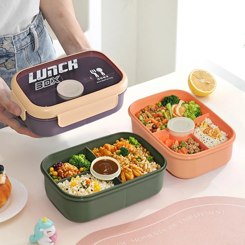 Boîte à lunch étanche avec compartiment pour couverts polyvalente 2
