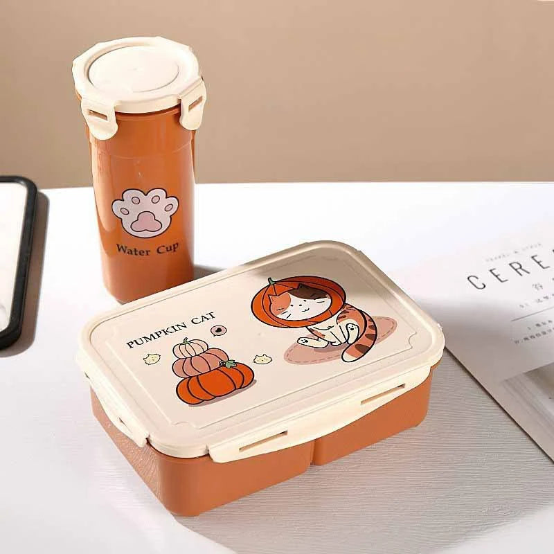 Boîte de rangement alimentaire ludique pour femmes motif chat 2