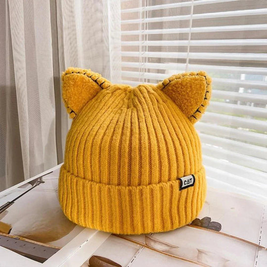 Bonnet d'hiver avec oreilles de chat pour femmes 4