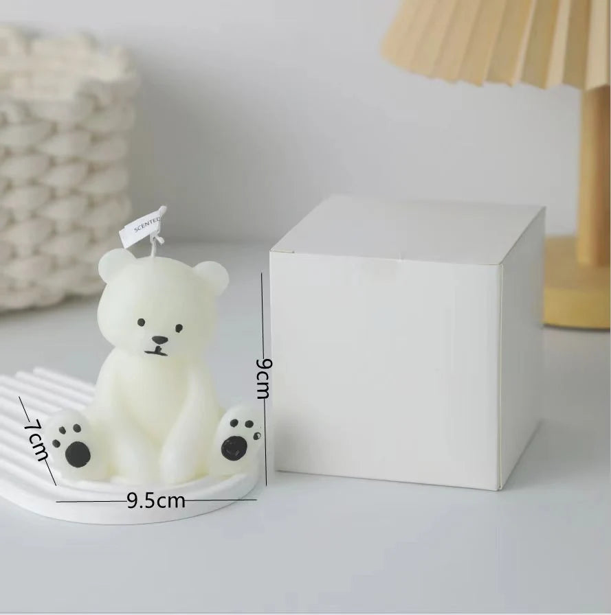 Bougie Parfumée Forme Ourson Peinte à la Main 0
