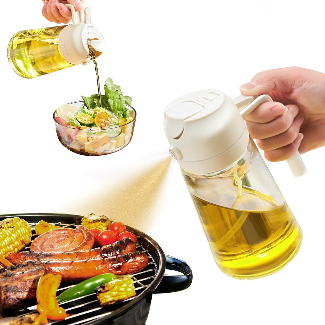 Bouteille à Huile D'Olive 2 En 1 Verre Multifonctionnelle 470 Ml 1
