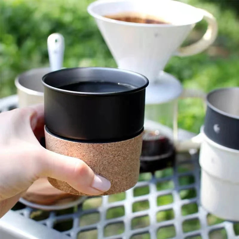 Cafetière Portable en Acier Inoxydable avec Poignée en Cuir pour Femme et Homme 3