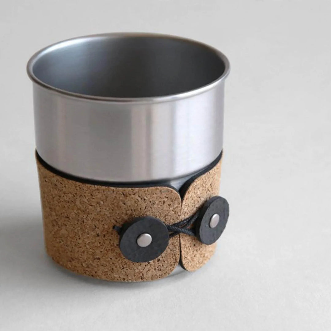 Cafetière Portable en Acier Inoxydable avec Poignée en Cuir pour Femme et Homme 4