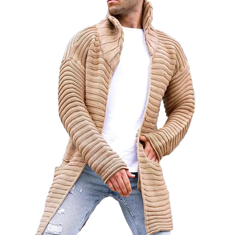 Cardigan Long Ouvert pour Hommes 0