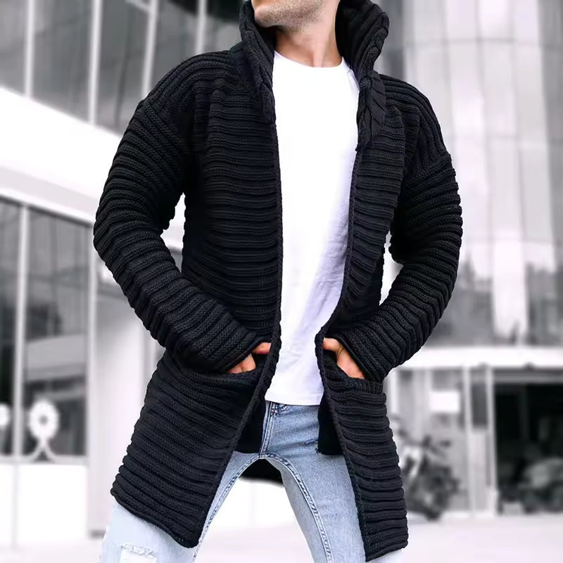 Cardigan Long Ouvert pour Hommes 1