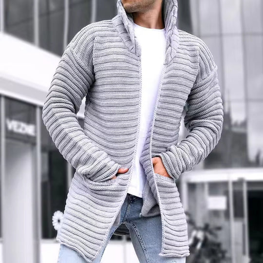 Cardigan Long Ouvert pour Hommes 2