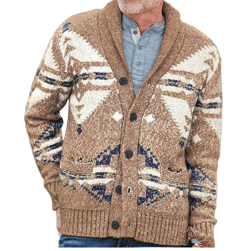 Cardigan pour Homme à Motif Géométrique 0
