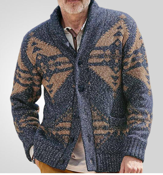 Cardigan pour Homme à Motif Géométrique 1