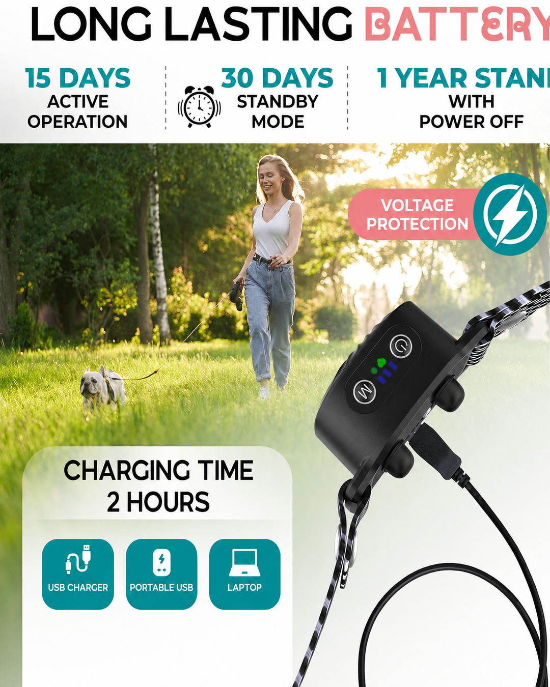 Collier Anti-Aboiement pour Petits Chiens avec Son et Vibration