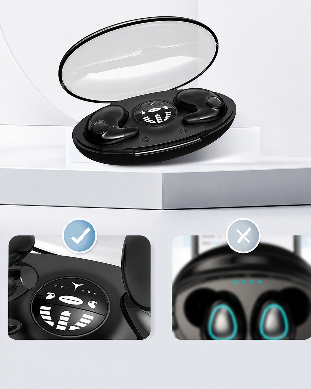 Écouteurs Bluetooth Mini pour le Sommeil avec Annulation de Bruit