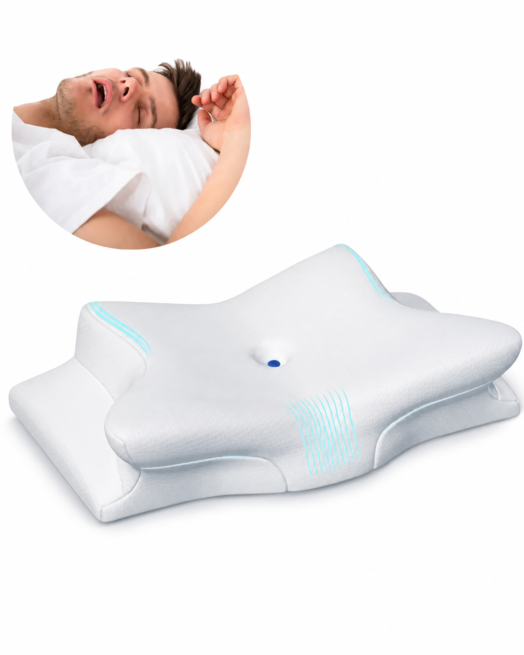 Oreiller Ergonomique Anti-Ronflement pour Un Sommeil Réparateur