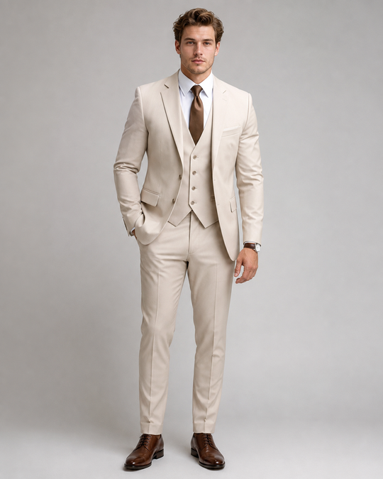 Costume de mariage 3 pièces pour homme avec gilet