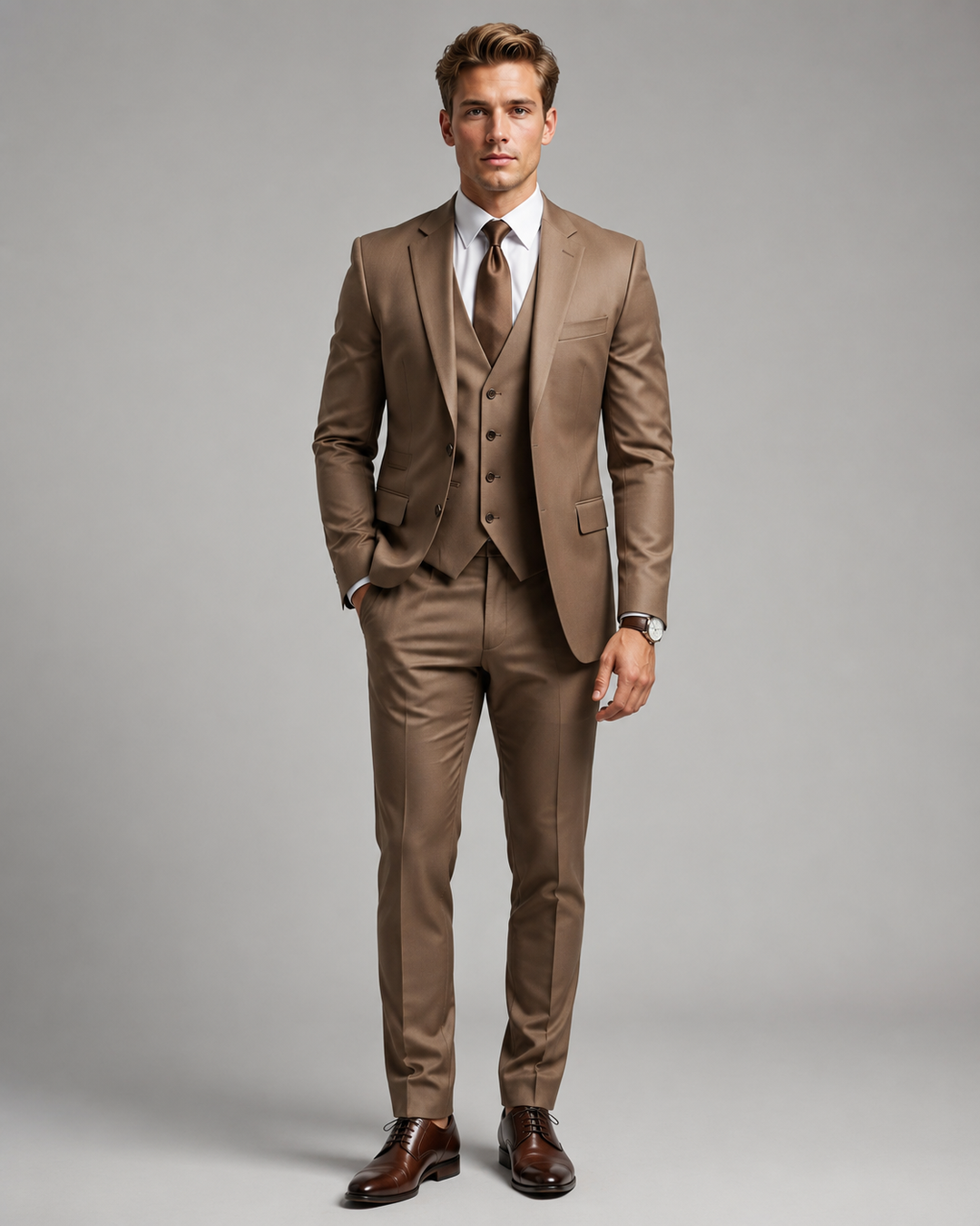 Costume de mariage 3 pièces pour homme avec gilet
