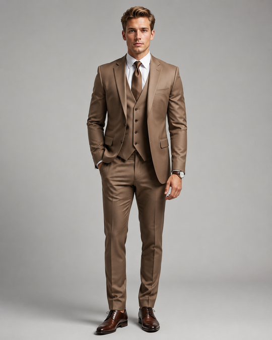 Costume de mariage 3 pièces pour homme avec gilet