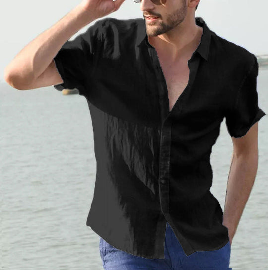 Chemise Casual pour Hommes à Manches Courtes avec Col Boutonné 9