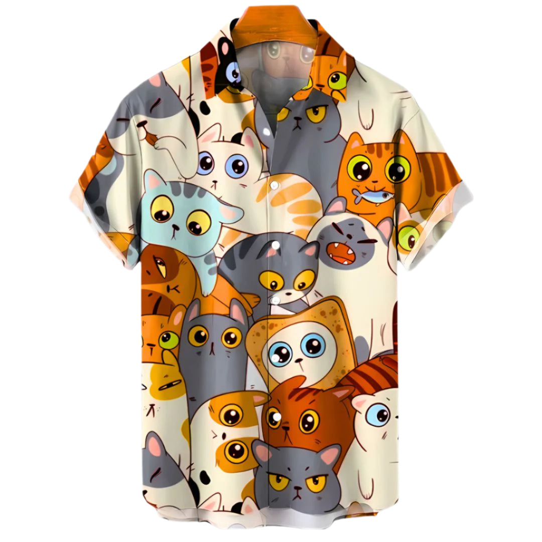 Chemise Femme Détendue Imprimé Chat 0