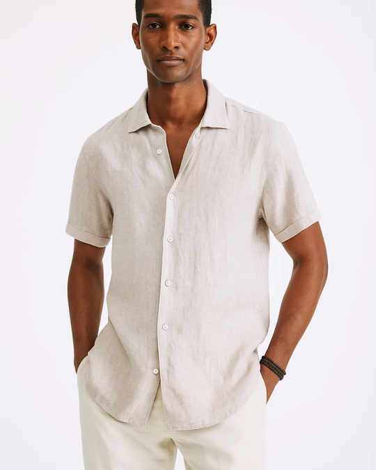 Chemise Homme Manche Courte Décontractée avec Poche 6