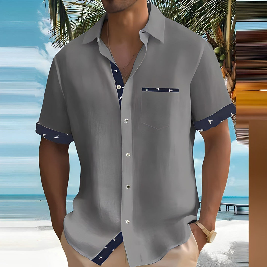 Chemise Homme Rom Style Décontracté en Tissu Léger 3