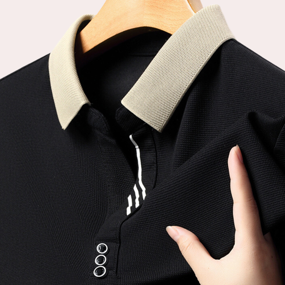 Chemise Poloshirt à Manches Longues pour Hommes Décontractée 0