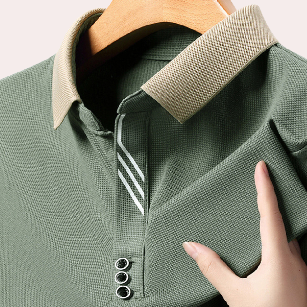 Chemise Poloshirt à Manches Longues pour Hommes Décontractée 4
