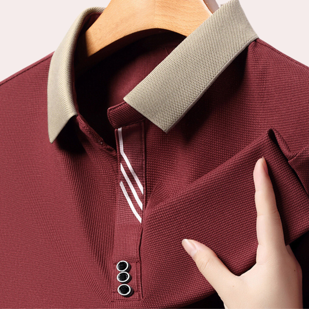 Chemise Poloshirt à Manches Longues pour Hommes Décontractée 5