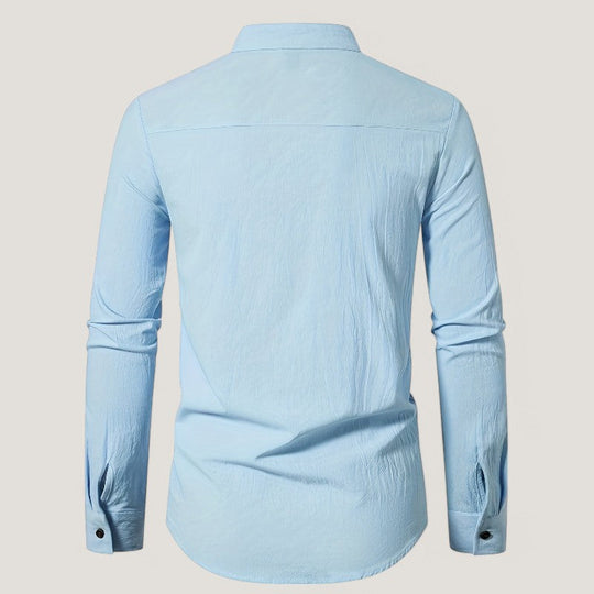 Chemise Trachten en Coton pour Homme, Col à Revers, Coupe Régulière 3