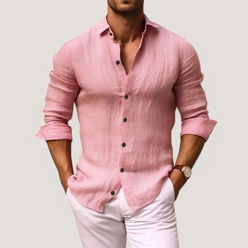 Chemise Trachten en Coton pour Homme, Col à Revers, Coupe Régulière 4