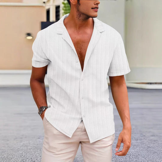 Chemise à Manches Courtes pour Hommes - Coupe Classique - Style Décontracté 4