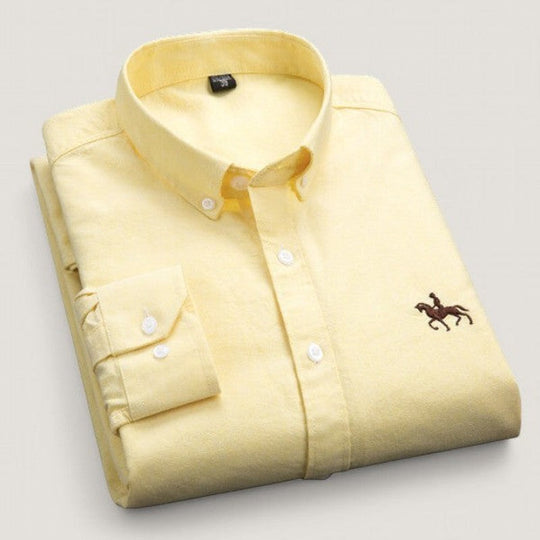 Chemise à manches longues pour homme classique en coton 1