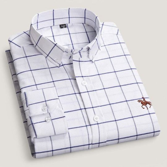 Chemise à manches longues pour homme classique en coton 6