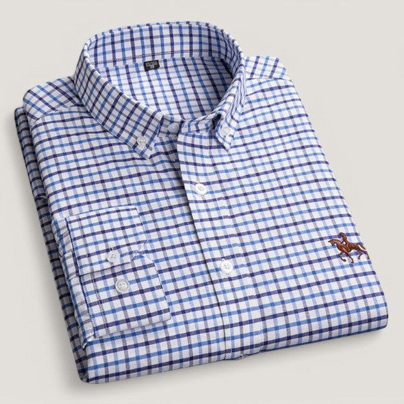Chemise à manches longues pour homme classique en coton 7