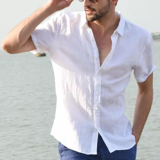 Chemise pour Hommes à Manches Courtes en Tissu Respirant 0