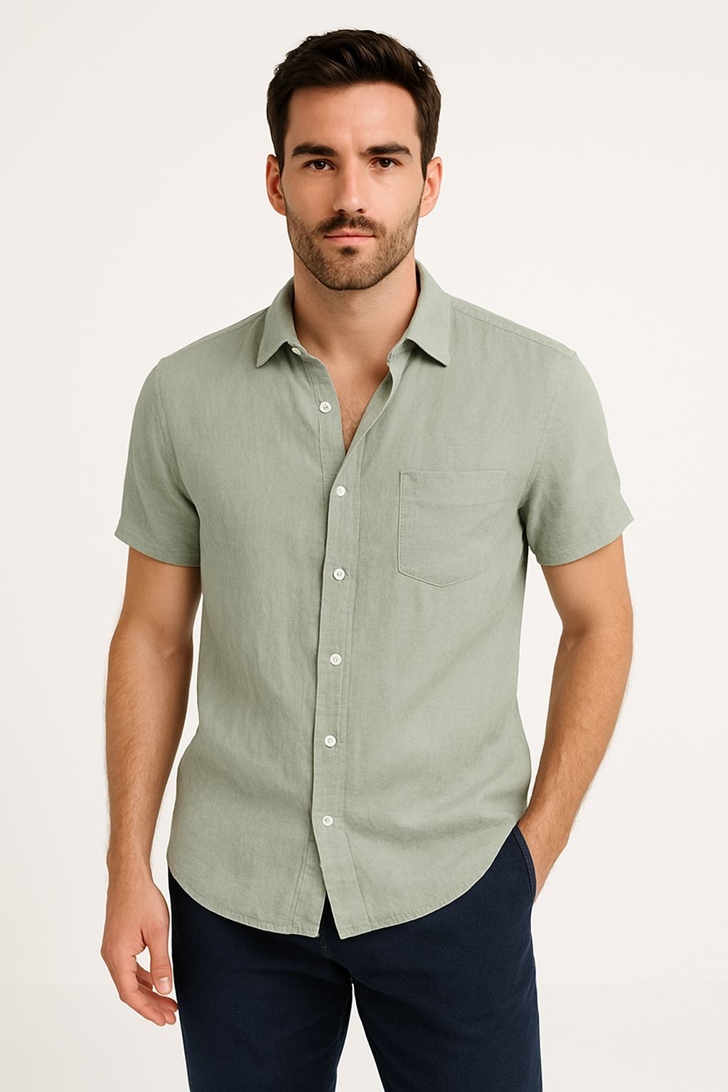 Chemise pour Hommes à Manches Courtes en Tissu Respirant 4