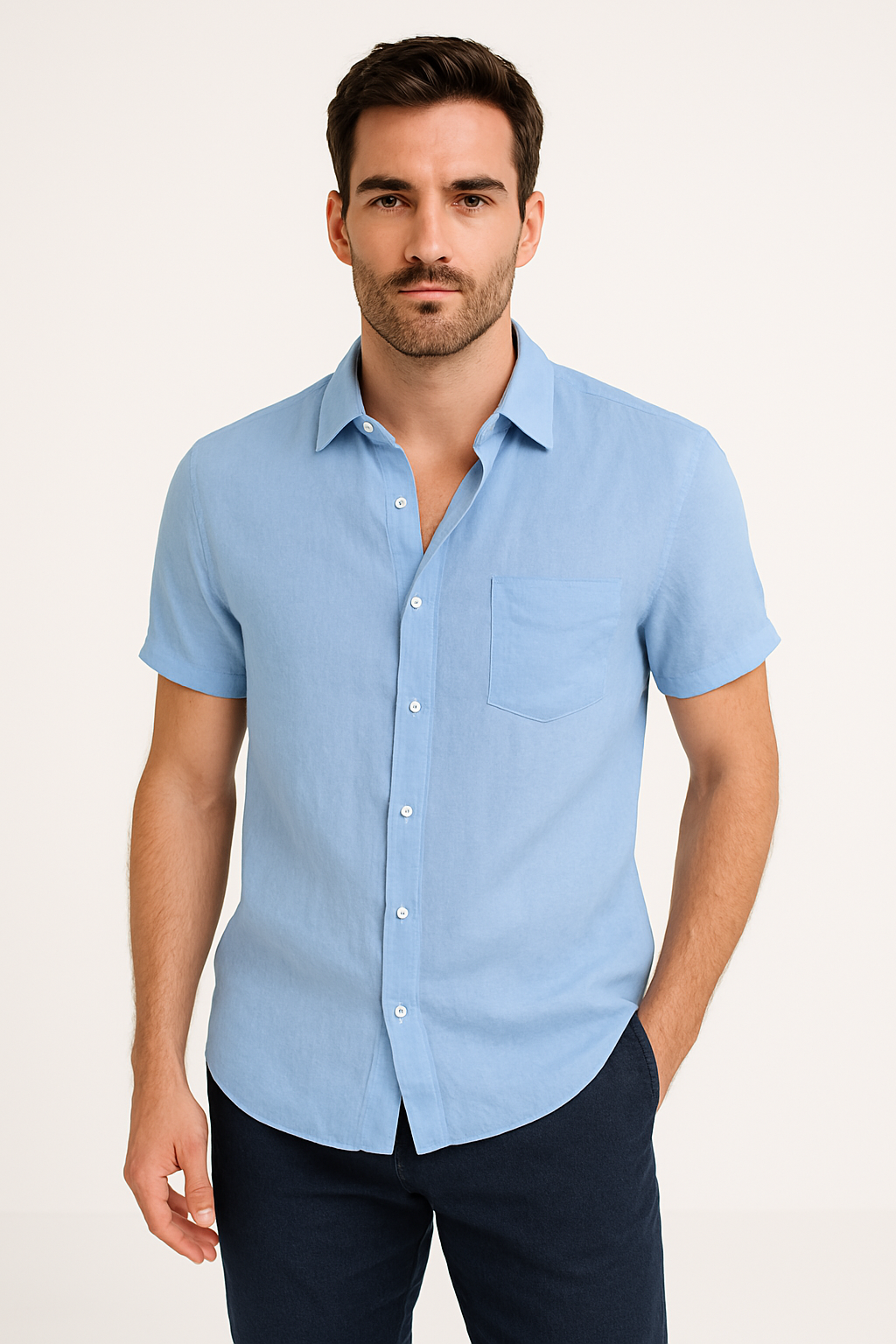 Chemise pour Hommes à Manches Courtes en Tissu Respirant 5
