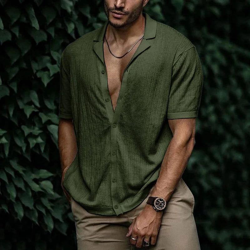 Chemisier en Lin pour Hommes Style Décontracté 10