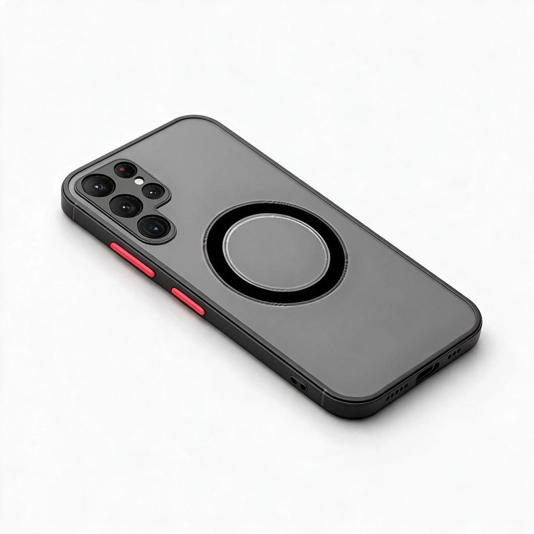 Coque Téléphone Magnétique Antichoc Pour Smartphone Samsung Avec Anneau Compatible MagSafe 0