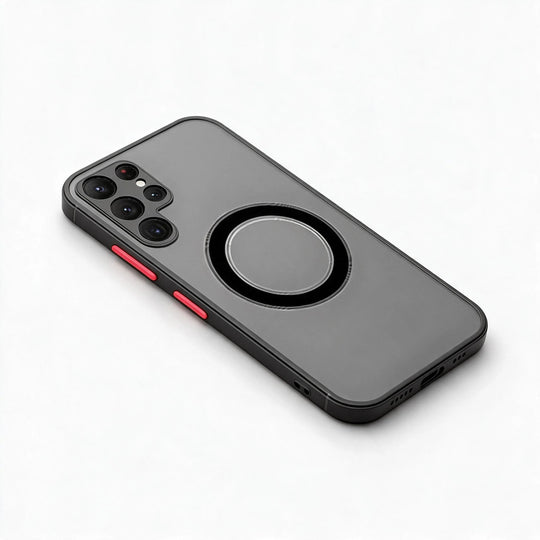 Coque Téléphone Magnétique Antichoc Pour Smartphone Samsung Avec Anneau Compatible MagSafe 0