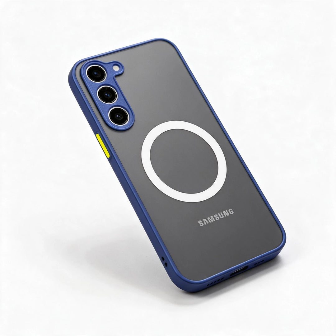 Coque Téléphone Magnétique Antichoc Pour Smartphone Samsung Avec Anneau Compatible MagSafe 5