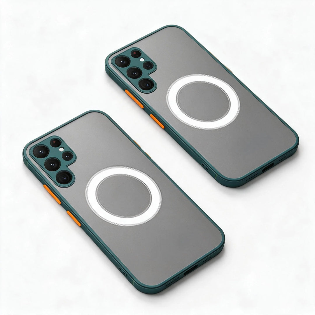 Coque Téléphone Magnétique Antichoc Pour Smartphone Samsung Avec Anneau Compatible MagSafe 6