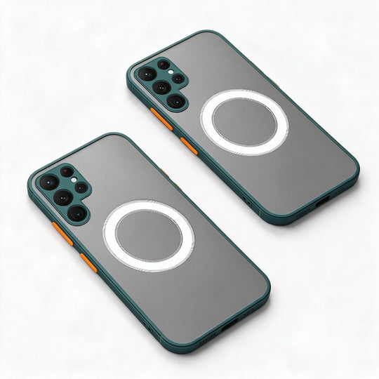 Coque Téléphone Magnétique Antichoc Pour Smartphone Samsung Avec Anneau Compatible MagSafe 6