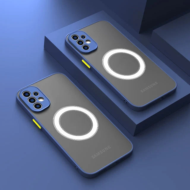 Coque Téléphone Magnétique Antichoc Pour Smartphone Samsung Avec Anneau Compatible MagSafe 7