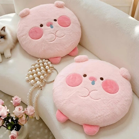 Coussin de sol rond enfant motif tête de cochon doux et confortable 1