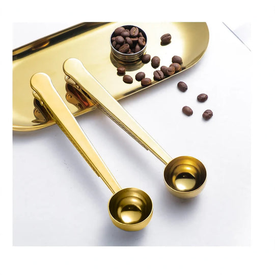 Cuillère à café multifonction avec pince de fermeture pour cuisine 0