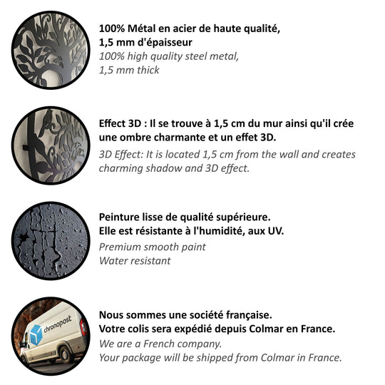 Décoration Murale Oiseaux en Métal Originale pour Salon et Intérieur 8