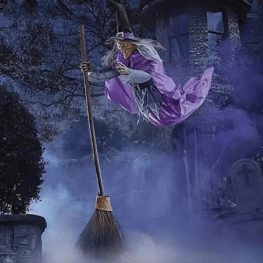 Décoration d'Halloween Sorcière Volante Animée 0